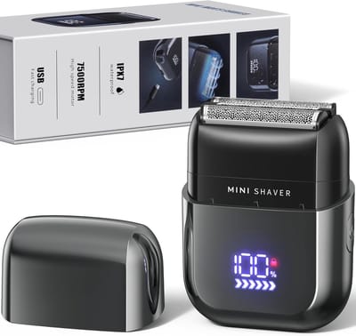 Ynkkvre - Scheerapparaat - Shaver - Baardtrimmer - Lichaamshaarverzorger - Reizen en Thuis Gebruik Elektrisch Scheermes - IPX7 waterdicht - 100 minuten draadloos scheren - USB-C opladen