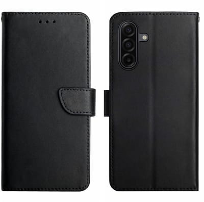 Coverup Hoesje - Geschikt voor Samsung Galaxy S26 Hoesje - Coverup Genuine Leather Book Case - Echt Leder - Zwart