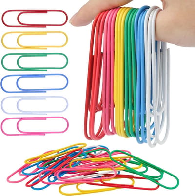 Grote Kleurige Paperclips van 100mm met Vinyl Coating - Ideaal voor Kantoor, School en Documenten - Kantoorbenodigdheden