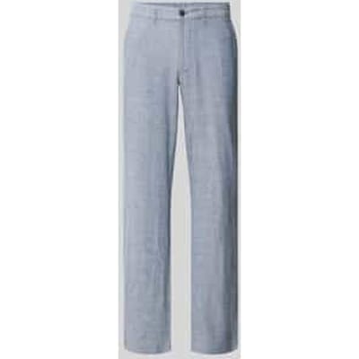 regular fit broek van mix van linnen en viscose met steekzakken