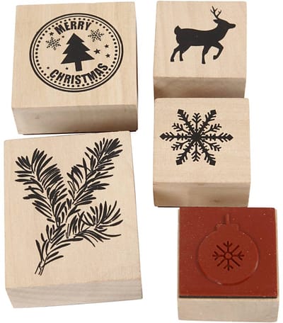Creativ Company Wooden Stamp Set Christmas 5pcs.