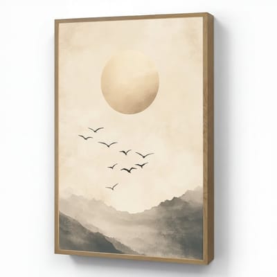 Wandlamp 70x100 cm - Oplaadbaar - Landschap - Japandi - vogel - Wandlampen binnen woonkamer - Slaapkamer lamp - Decoratieve nachtlamp - Vloerlamp draadloos