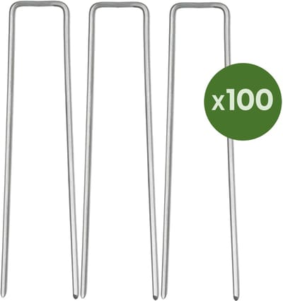 YUGN 100 Gronddoekpennen - Scherpe Gegalvaniseerd Anti Roest Grondpennen - 15.5x2.5x0.3CM