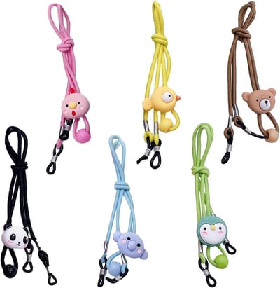 Brillenkoorden Kinderen - Brillenkettingen Meisjes - Veilig Dragen - Zachte Elastische Band - 6 Stuks - Multicolor