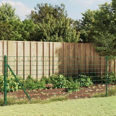 vidaXL - Draadgaashek - met - grondankers - 1x25 - m - groen