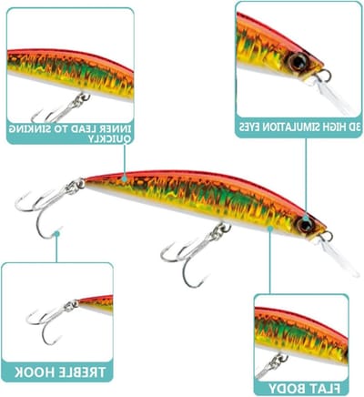 Vis Lokaas - Kunstaas Swimbait - Diep Duiken Vissen - 3D Fisheye Ogen - 90mm 27g - Meerdere Kleuren