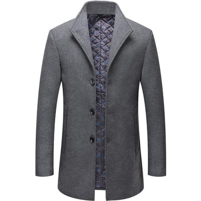 Herfst en Winter Nieuwe Middellange Wolle Jas Herenmode Plus Katoen Strijkloos Woljas Jas met revers Wolle Man 4XL