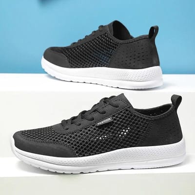 YRZL Heren Hardloopschoenen Lichtgewicht Ademend Mode Zwarte Sneakers Lucht Comfortabel Casual Zachte Zool Sportschoenen voor Heren 46 white