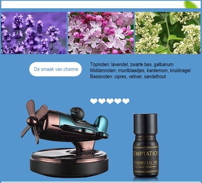 Autoparfum/auto-aromatherapie op zonne-energie/vechterornamenten/charmante geur essentiële oliën