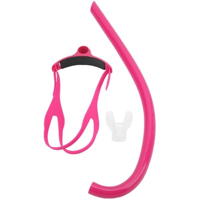 Zwemmen Voorop Gemonteerde Snorkel met Siliconen Mondstuk Zwemtraining Ademhalingsuitrusting Rood pink