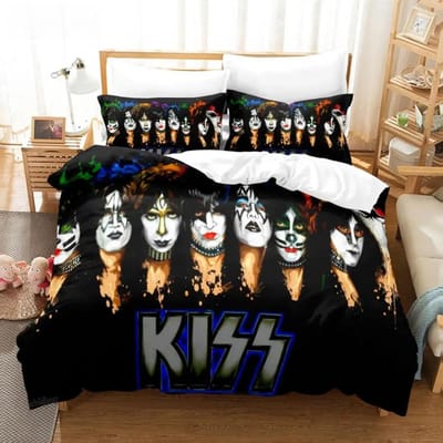 Kiss Band Beddengoedset Eenpersoons Rockband Dekbedovertrek Tweepersoons Queen King Twin Maat Voor Jongens Volwassenen Zachte Dekbedovertrekset Cadeau 70x133cm 2pcs