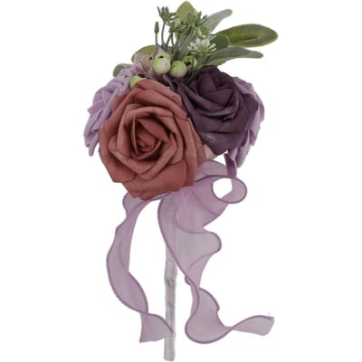 Romantische Rozen Bruids Bruiloft Boeket Kunstbloemen Zijde Nep Bloemen Bruidsmeisje Boeket Huis paars