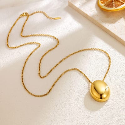 Klassiek Elliptisch 316L Roestvrijstalen Hanger Ketting Voor Dames Heren 18K Verguld Hoge Kwaliteit Niet Verkleurende Sieraden white