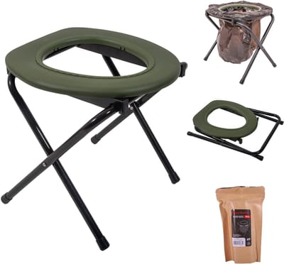 Ultimate Camper-Comfort Toilet - Campingtoilet - Inklapbaar - Inclusief 15 Biodegradable Toilet Bags