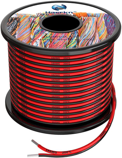 Elektrisch Snoer 18 AWG Siliconen 2 Geleider Parallel Draad 18 Gauge Zuurstofvrij Vertind Koper 18 meter
