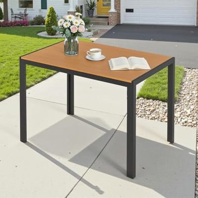 Weerbestendige Tuin- en Balkontafel 110x70 cm - Aluminium en WPC, Hittebestendig, Geschikt voor Buitenruimte