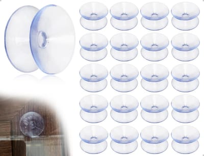 Set van 20 Dubbelzijdige Zuignappen, Antislip Zuigknoppen, Transparante Zuignappen voor Glas, Tafel of Raam, Ideaal voor Meubelbevestiging en Decoratie