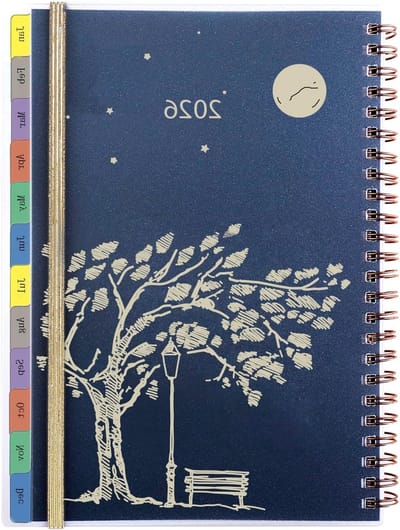 Jaaragenda 2026 A5 - Spiral Weekly & Monthly Planner met Tabs, Notities, Contacten en UK Feestdagen, Perfect voor Organisatie en Planning