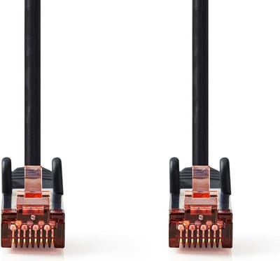 Nedis CAT6 Netwerkkabel - RJ45 Male - RJ45 Male - S/FTP - 20.0 m - Rond - LSZH - Zwart - Label
