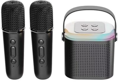 Karaokemachine 2 microfoons - draagbare Bluetooth karaoke-luidspreker, microfoonset met spraakverandering en led-licht, verjaardagscadeau voor kinderen van 3-12 jaar, kinderen, jongens, meisjes