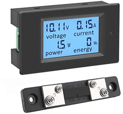 Digitale Volt Amp Watt KWh Paneelmeter met DC 100A shunt – Multimeter voor Zonnestelsel en Energie Metingen