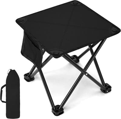 Draagbare Lichtgewicht Vouwstoel met Stabiele Voeten en Waterdichte Pocket voor Kamperen, Vissen, Wandelen, Tuinieren, BBQ en Picknicks, Inclusief Draagtas