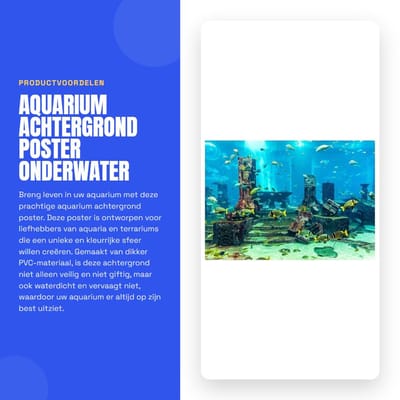 Dailygoods- Aquariumachtergrond Waterdicht - PVC Muurdecoratie - Onderwater Poster - Niet giftig - 61x30cm - Heldere kleuren - Aquariumdecoratie