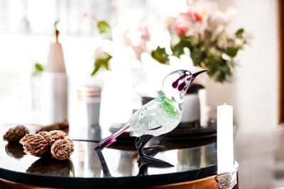 Glazen Vogel Huismus - Vogel - Vogels - Vogeltjes - Vogeltjes Beeldjes - Vogeltjes Decoratie - Beeldjes Dieren - Beeldjes Decoratie - Glazen vogeltjes decoratie - Vogel beeldje - vogel van glas