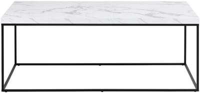 Salontafel Brennero Rechthoek Wit Marmerlook 110cm - Giga Living