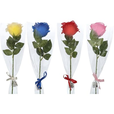 4 Stuks Kunstmatige Roos met LED-licht Gloeiende Roos Bloemen Cadeau voor Vrouw Vriendin Oma gray