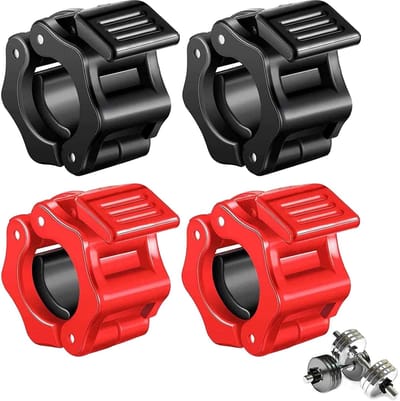 Dailygoody - Halterklemmen - Antislip Halterclips - Veilige Kliksluiting - Rood en Zwart - Trainingsaccessoires - Gewichtheffen - Fitness