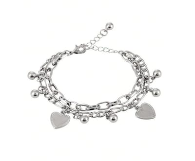 RVS armband hart zilverkleur stainless steel