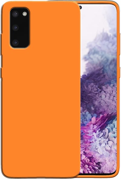 Smartphonica Siliconen hoesje voor Samsung Galaxy S20 case met zachte binnenkant - Oranje geschikt voor Samsung Galaxy S20