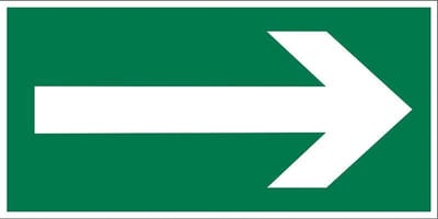 Pickup Vluchtweg - Richtingspijl - conform NEN-EN-ISO 7010 bord 30x15 cm