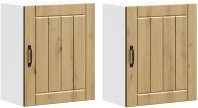 vidaXL - Keukenwandkasten - 2 - st - Lucca - bewerkt - hout - artisanaal - eiken