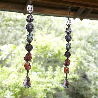 Pendentif Chakra 7 Couleurs Cristaux Pierres Précieuses Pierres Naturelles Décor Suspension Voiture Ornement Maison white