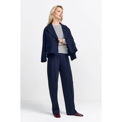 Rich & Royal Sparkle Striped Longsleeve Organic Midnight Blue Maat: XS | Longsleeves Outlet | Dames | Wit