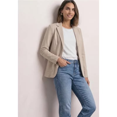 Eenvoudige blazer in effen kleur
