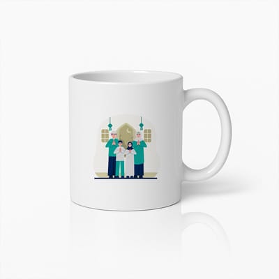 Familiegebed Mok – Inspirerend Islamitisch Ontwerp Koffiebeker voor Spirituele Momenten