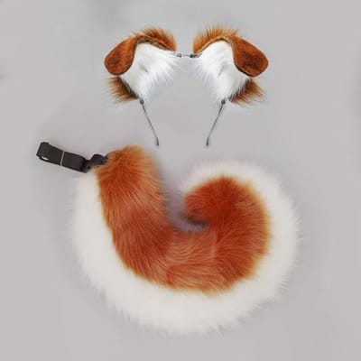 12 Stijlen 2 Stuks/Set Pluizige Anime Hondenoor Hoofdband Staart Cartoon Comic-Con Cosplay Kostuum Accessoires Pluche Dierenoor Staart ear and tail