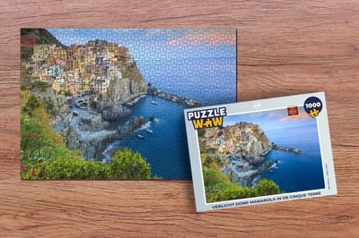 Puzzel Verlicht dorp Manarola in de Cinque Terre - Legpuzzel - Puzzel 1000 stukjes volwassenen
