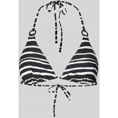 Triangelbikinitop met gestreept design