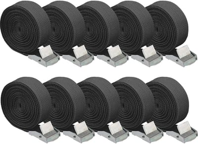Verstelbare Lashing Straps met Klem, 2.5 m x 2.5 cm, 10 Stuks voor Auto, Motor, Fiets, en Kamperen