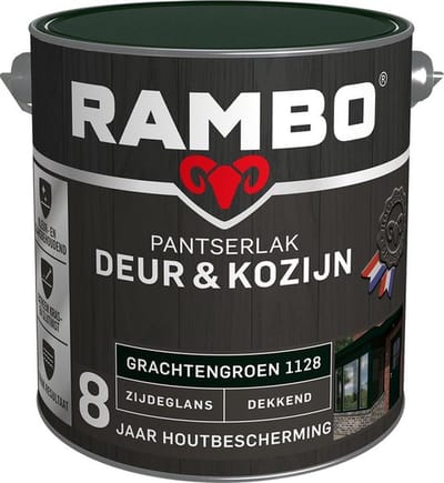 Rambo Pantserlak Deur & Kozijn Zijdeglans Dekkend - Goed Reinigbaar - Grachtengroen - 2.5L