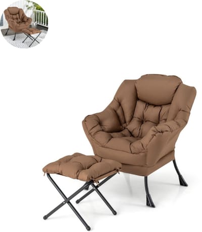 Fauteuil - Relaxzetel - Relaxstoel - Relaxfauteuil - Stoel - Met armleuning - Met voetenbank - Voor één Persoon - Bruin