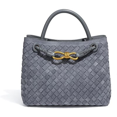 Suède Geweven Handtas, Veelzijdig voor Woon-werkverkeer, Enkele Schouder Crossbody Dames Tas, Trendy en Casual Tote Bag met Textuur gray