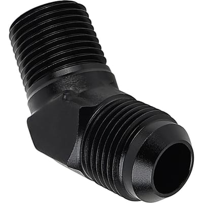 Adaptateur de raccord à 45 degrés, évasé mâle 10AN à tuyau NPT de 12 pouces, matériau en alliage d'aluminium noir