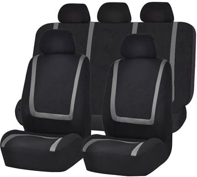 Dailygoods- Autostoelhoezen Set van 9 - Universele Stoelbeschermer - Zwart/Rood - Ademend Polyester - Krasbestendig - Ideale Pasvorm - Stoelhoes