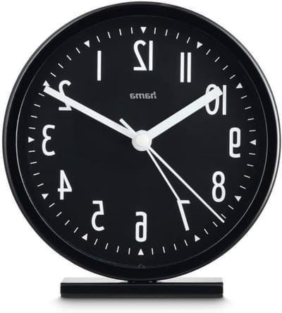 Analoge Wekker - Tafelklok Stil - Rustig Wakker Worden - Continu Bewegende Wijzer - Tafelblad Model - Zwart