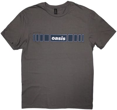 Oasis - Horizontal Bars Logo Heren T-shirt - S - Grijs